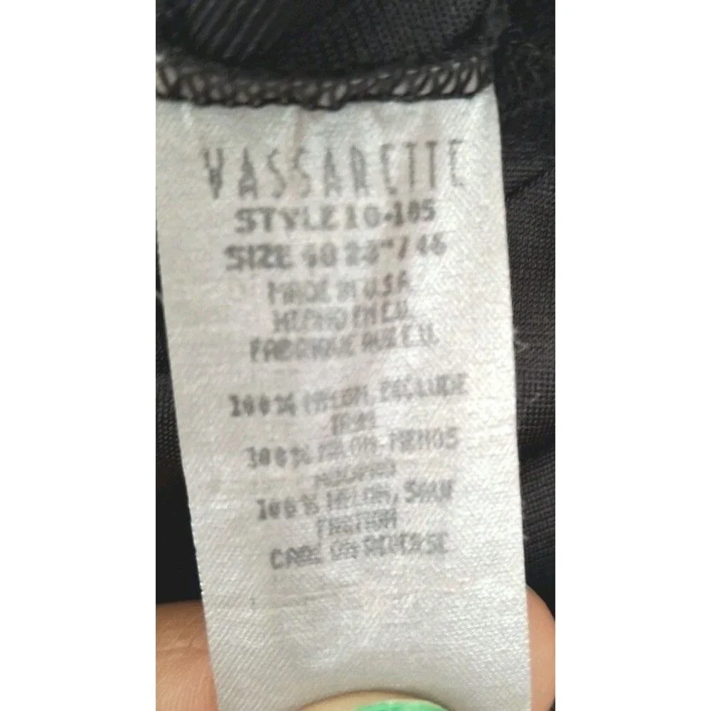 Vintage Vassarette Satin Midi Slip Dress Size 40 Black Lace Bodice Trim Coquette - Picture 3 of 4